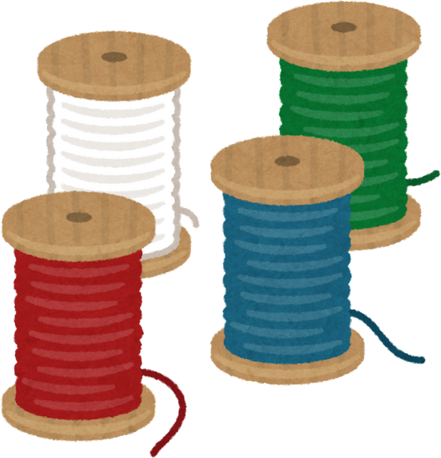 Illustration of Colorful Sewing Thread Spools